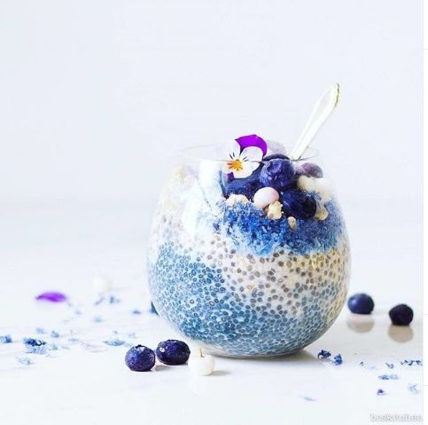 Blue Butterfly Pea Fantasy Chia Seed Pudding Recipe